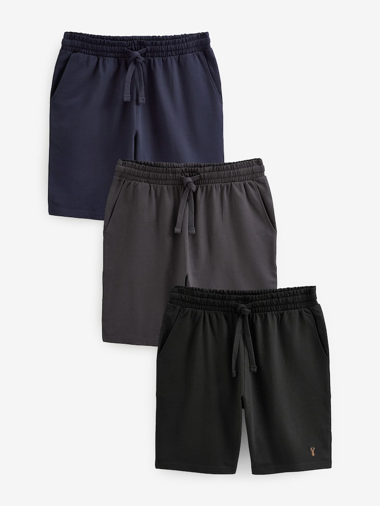 Bleumarin/Gri/Negru - Pachet 3 de pantaloni scurți ușori - Image 1 of 17