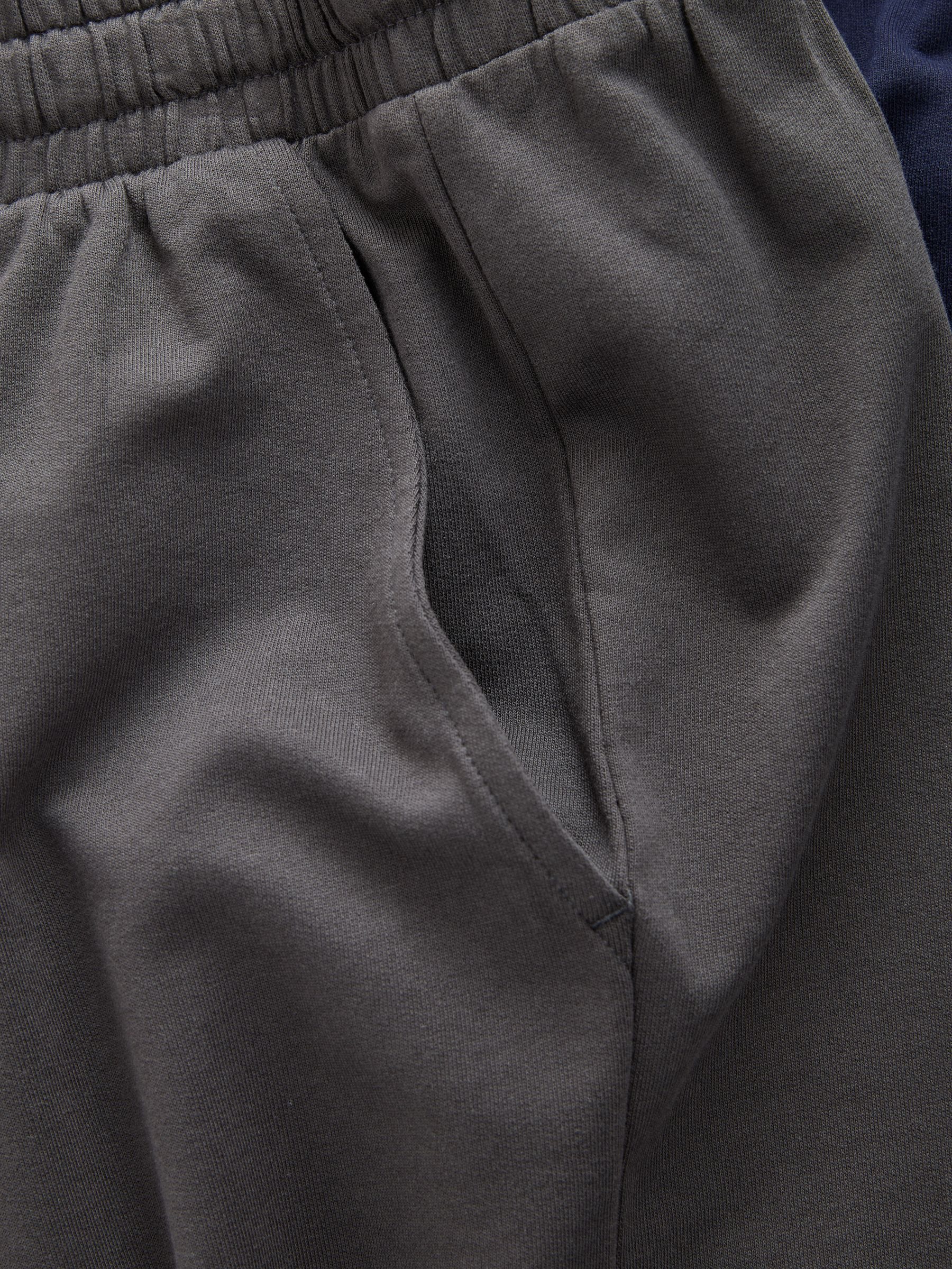 Buy Navy Blue/Grey/Black Lightweight 100% Cotton Shorts 3