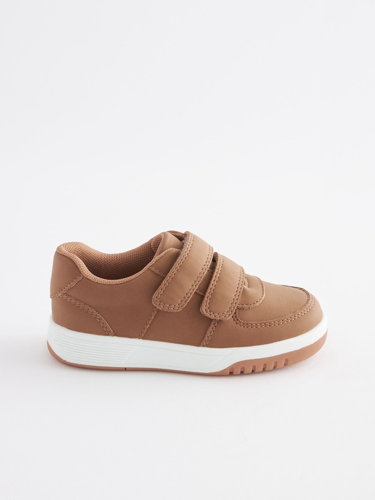Tan Brown Standard Fit (F) Strap Touch Fastening Trainers - Image 2 of 5
