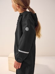 Black Zip Hooded Waterproof Puddlesuit (12mths-10yrs) - Image 4 of 7