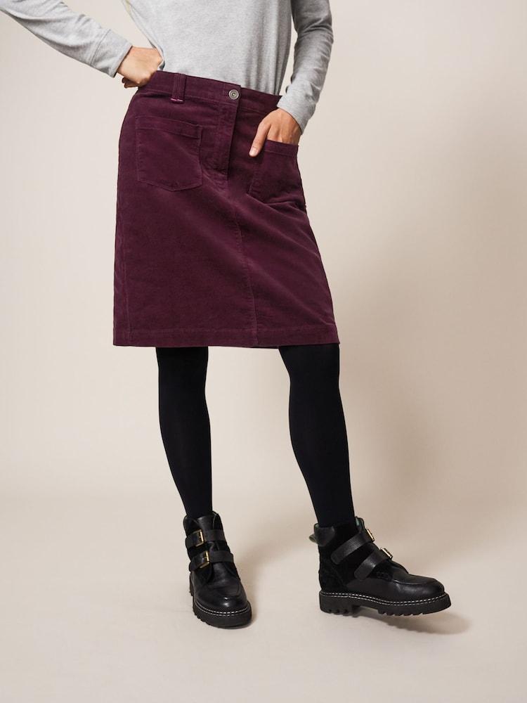 White Stuff Denim Melody Organic Cord Skirt - Image 1 of 7 White Stuff Denim Melody Organic Cord Skirt - Image 1 of 7