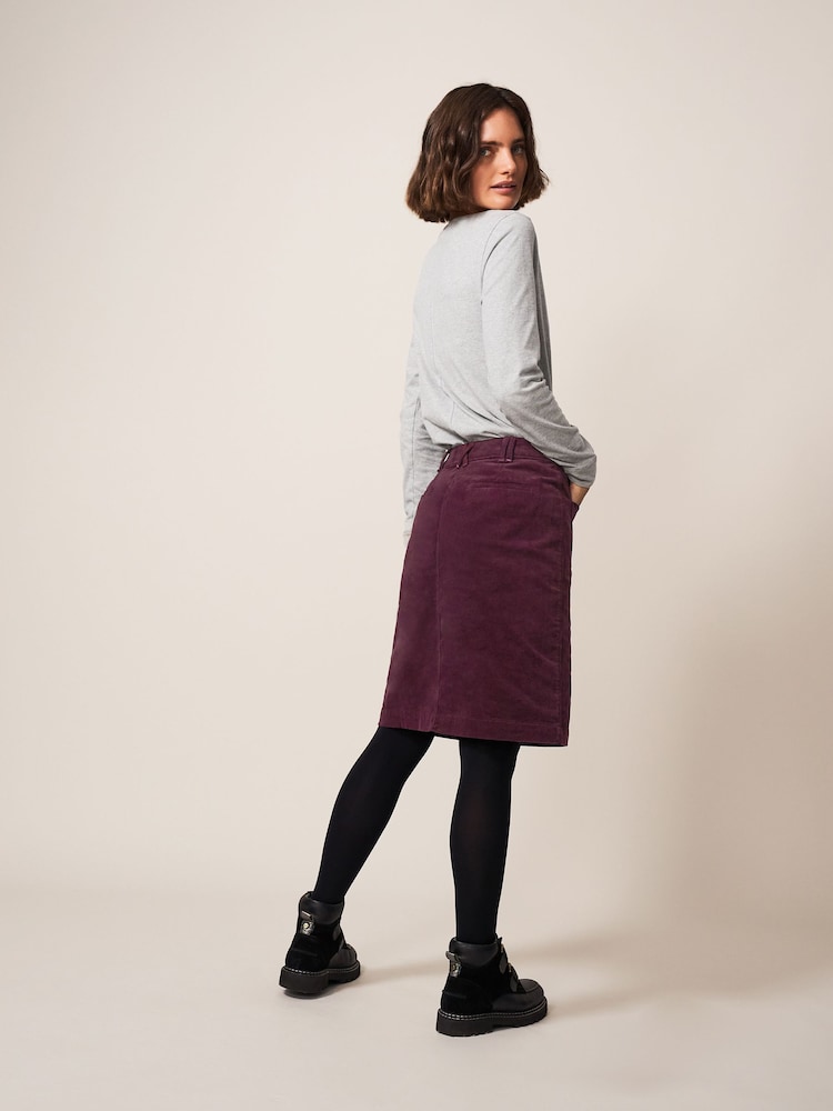 White Stuff Denim Melody Organic Cord Skirt - Image 2 of 7 White Stuff Denim Melody Organic Cord Skirt - Image 2 of 7