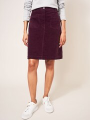 White Stuff Denim Melody Organic Cord Skirt - Image 3 of 7