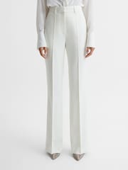 Reiss White Taite Petite Flared Tuxedo Trousers - Image 1 of 8