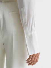Reiss White Taite Petite Flared Tuxedo Trousers - Image 7 of 8