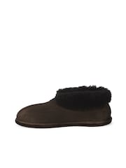 Celtic & Co. Mens Sheepskin Bootee Brown Slippers - Image 1 of 5