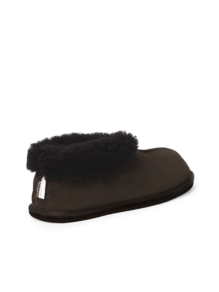 Celtic & Co. Mens Sheepskin Bootee Brown Slippers - Image 2 of 5