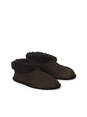 Celtic & Co. Mens Sheepskin Bootee Brown Slippers - Image 3 of 5