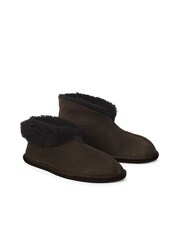 Celtic & Co. Mens Sheepskin Bootee Brown Slippers - Image 4 of 5