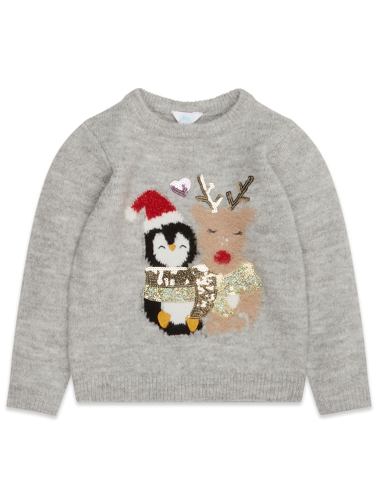 M&Co Grey Christmas Snuggle Jumper - Image 1 of 5