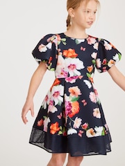 Baker by Ted Baker Navy Blue Floral Scuba Dress - Image 1 of 9