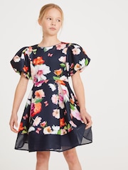 Baker by Ted Baker Navy Blue Floral Scuba Dress - Image 2 of 9