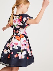 Baker by Ted Baker Navy Blue Floral Scuba Dress - Image 3 of 9