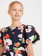 Baker by Ted Baker Navy Blue Floral Scuba Dress - Image 5 of 9