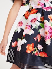 Baker by Ted Baker Navy Blue Floral Scuba Dress - Image 6 of 9