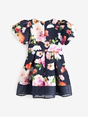 Baker by Ted Baker Navy Blue Floral Scuba Dress - Image 7 of 9