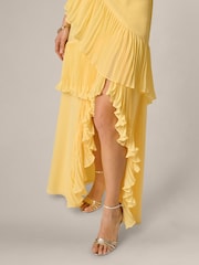 Adrianna Papell Yellow Poly Chiffon Long Dress - Image 5 of 6