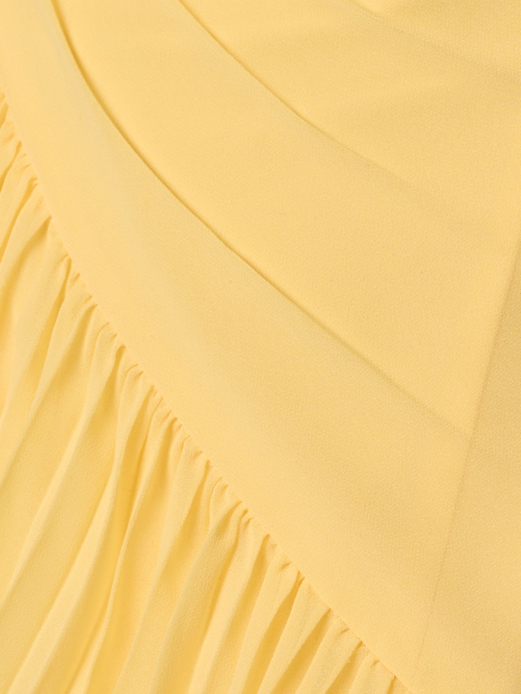 Adrianna Papell Yellow Poly Chiffon Long Dress - Image 6 of 6