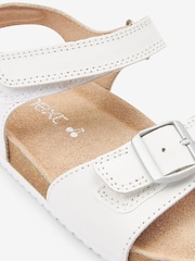 White Leather Standard Fit (F) Leather Corkbed Sandals - Image 5 of 5