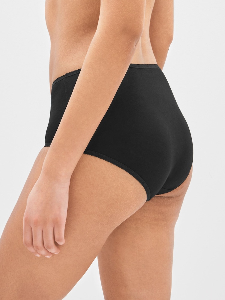 Black Full Brief Cotton Rich Knickers 6 Pack - Image 3 of 5