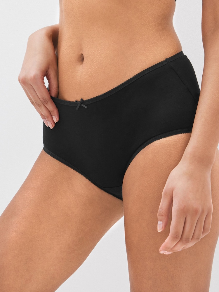 Black Full Brief Cotton Rich Knickers 6 Pack - Image 4 of 5