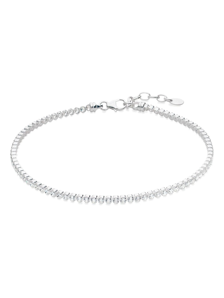 Beaverbrooks Sterling Silver Cubic Zirconia Anklet - Image 1 of 3