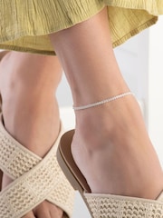 Beaverbrooks Sterling Silver Cubic Zirconia Anklet - Image 2 of 3