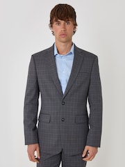Threadbare Grey Regular Fit Cotton Rich Suit Jacket - Image 2 of 6
