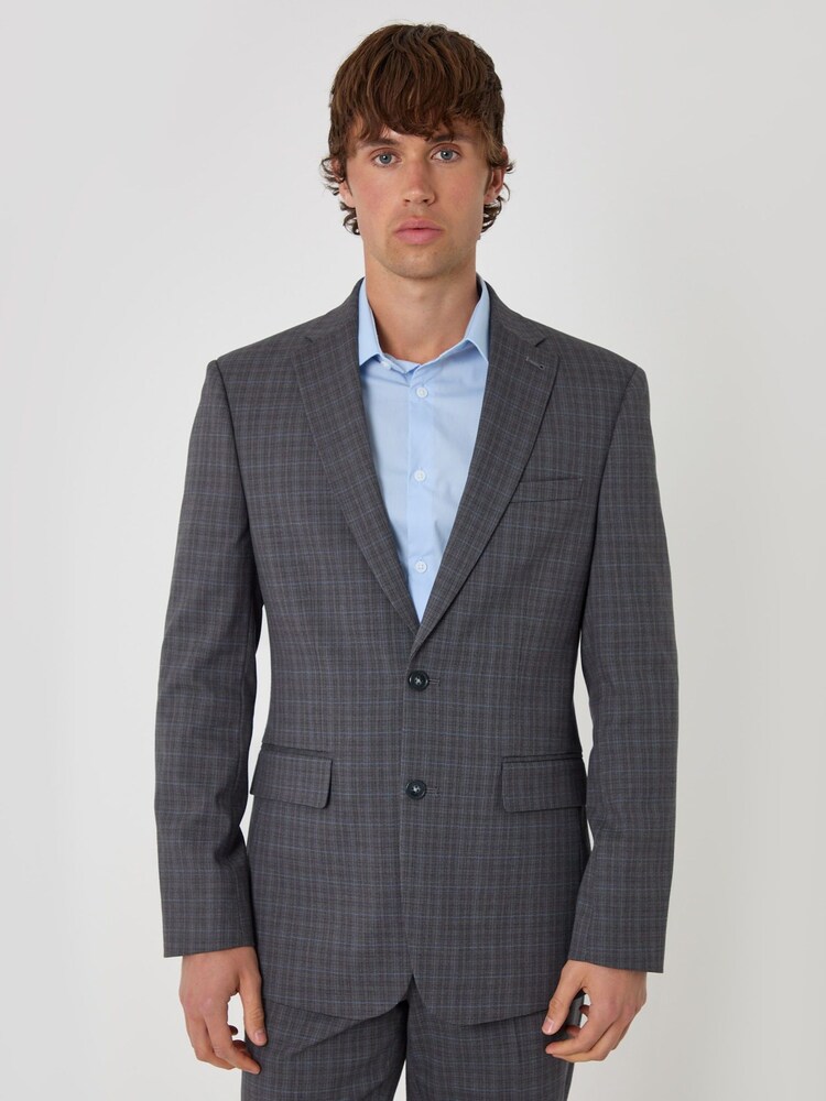 Threadbare Grey Regular Fit Cotton Rich Suit Jacket - Image 2 of 6 Threadbare Grey Regular Fit Cotton Rich Suit Jacket - Image 2 of 6
