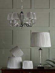 Laura Ashley Silver Hemsley Pleated Silk Empire Easyfit Lamp Shade - Image 2 of 5