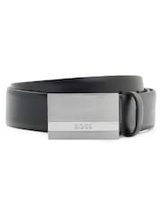 BOSS Black Baxton Metal Buckle Smooth Leather Belt - Image 1 of 5