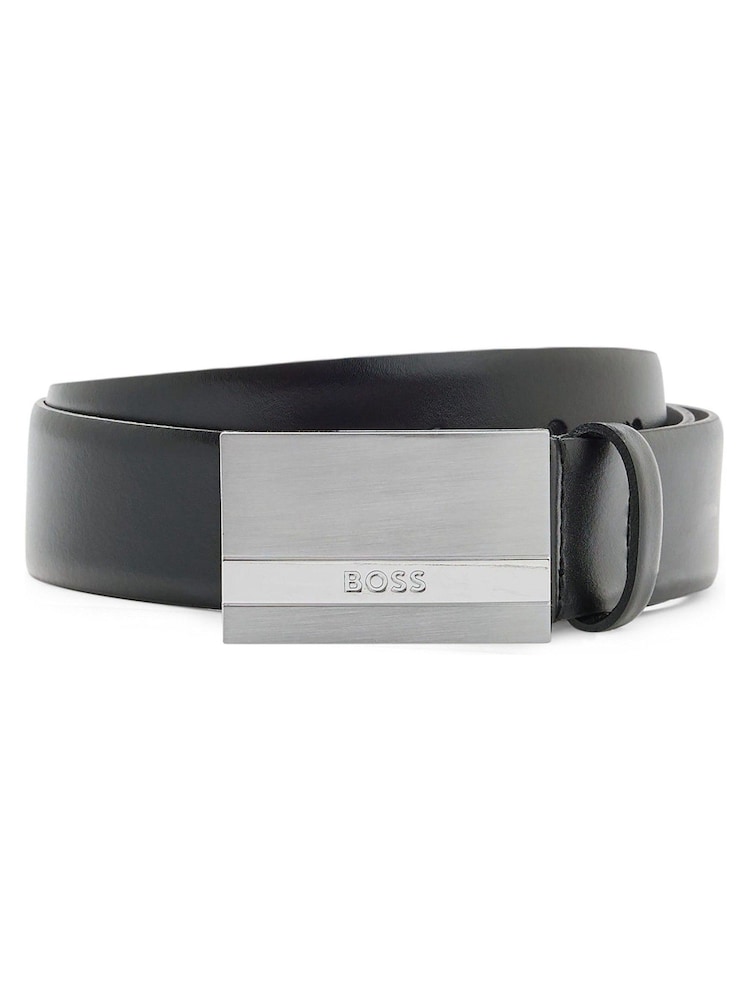 BOSS Black Baxton Metal Buckle Smooth Leather Belt - Image 1 of 5