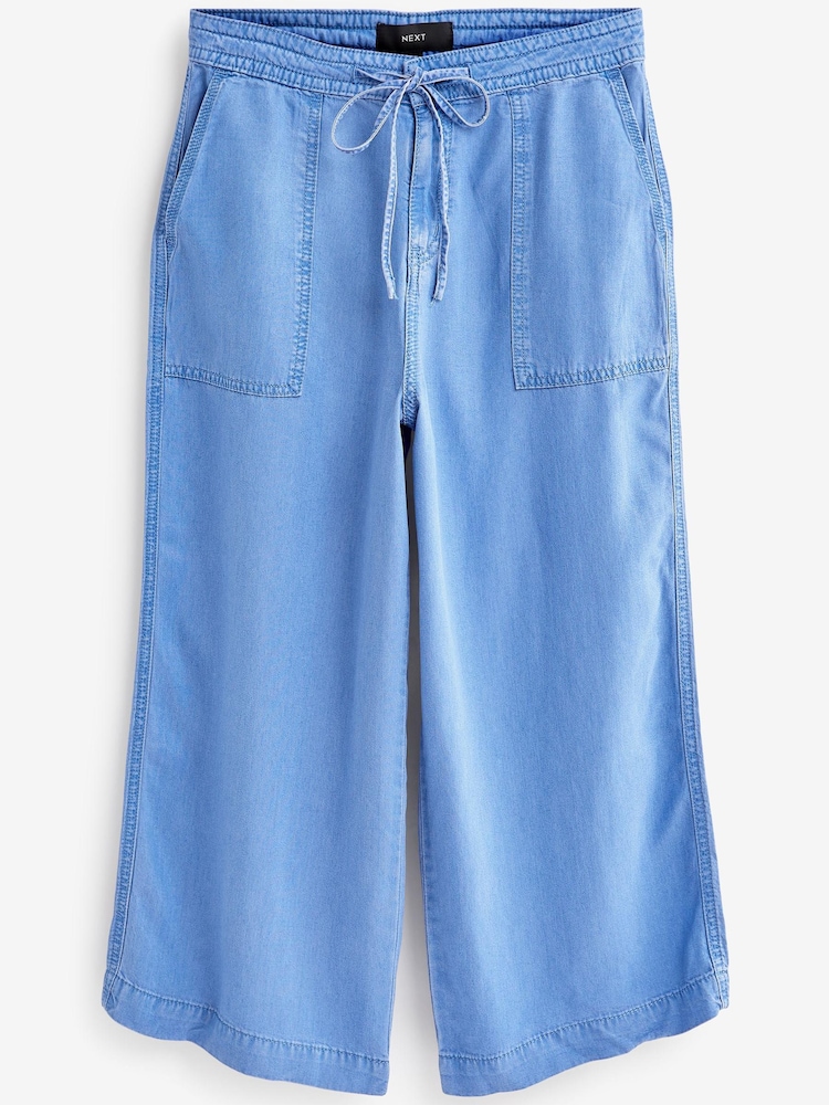 Bright Blue Lyocell Culottes - Image 4 of 4