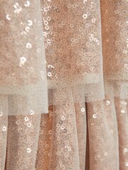 Reiss Gold Mika 4-9 yrs Sequin Sheer Tutu Dress - Image 6 of 6