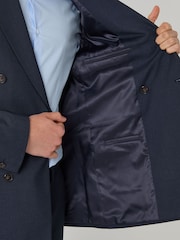 Threadbare Blue Regular Fit Double Breasted Suit Jacket - Image 5 of 6