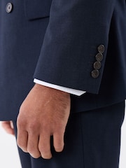 Threadbare Blue Tailored Fit Double Breasted Suit Jacket - Image 7 of 8