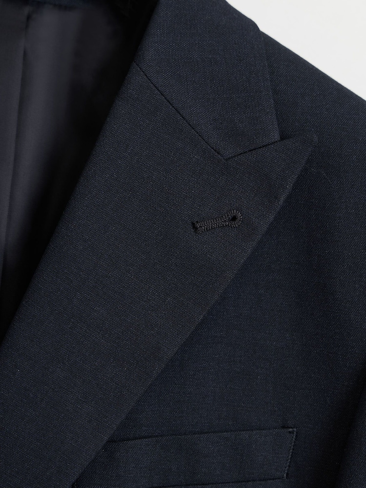 Threadbare Blue Tailored Fit Double Breasted Suit Jacket - Image 8 of 8