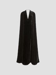 Reiss Black Gracie Velvet Maxi Dress - Image 2 of 9