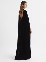 Reiss Black Gracie Velvet Maxi Dress - Image 5 of 9