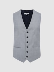 Chaleco de pata de gallo pequeña y corte slim en lana Grange de Reiss - Imagen 2 de 6