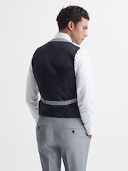 Chaleco de pata de gallo pequeña y corte slim en lana Grange de Reiss - Imagen 5 de 6