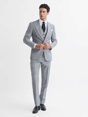Chaleco de pata de gallo pequeña y corte slim en lana Grange de Reiss - Imagen 6 de 6