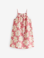 Pink Floral 100% Cotton Strappy Sundress (3-16yrs) - Image 5 of 6