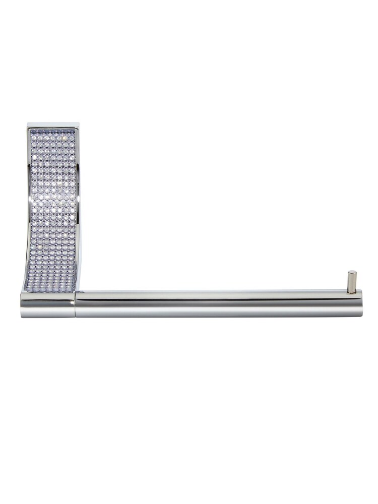 Lloyd Pascal Chrome Sparkle Bathroom Toilet Roll Holder - Image 1 of 4