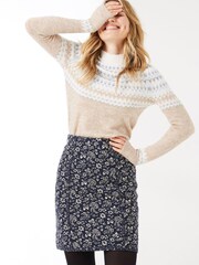 FatFace Blue Jennie Quilted Wave Dot Skirt - Image 1 of 3