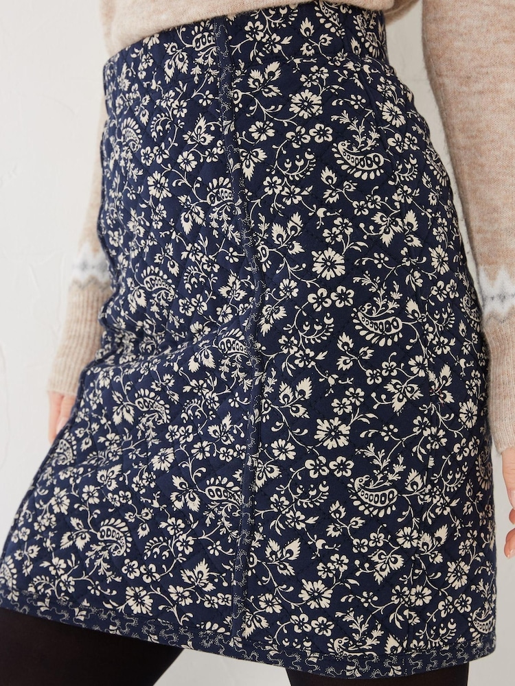 FatFace Blue Jennie Quilted Wave Dot Skirt - Image 3 of 3 FatFace Blue Jennie Quilted Wave Dot Skirt - Image 3 of 3