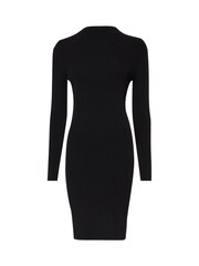 Calvin Klein Iconic Rib Mock Neck Black Dress - Image 4 of 4