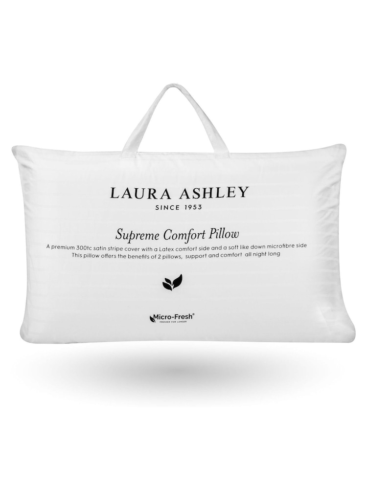Laura Ashley White 100% Cotton Supreme Comfort Pillow - Image 4 of 4