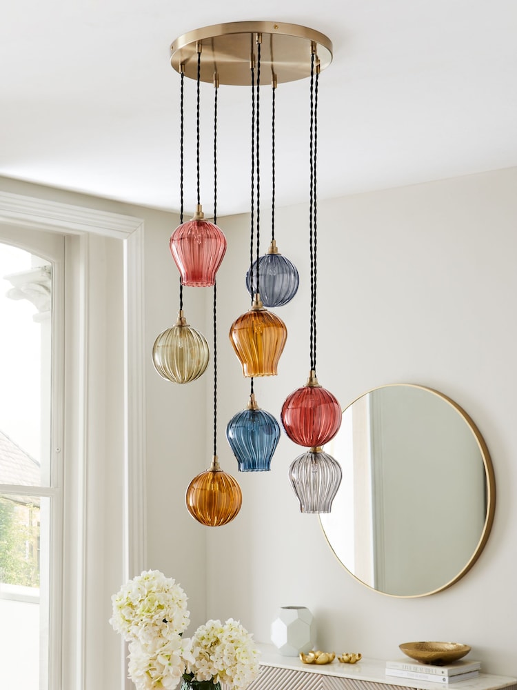 Multi Hampton Cluster Pendant 8 Light Ceiling Light - Image 2 of 4
