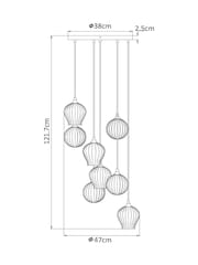 Multi Hampton Cluster Pendant 8 Light Ceiling Light - Image 4 of 4